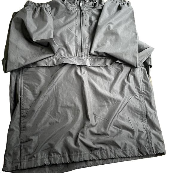 Swiss Tech M 38-40 unisex Pullover black windbreaker hood draw hem pockets - Picture 2 of 9